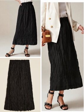J. Crew Crinkled Gathered-Waist Skirt